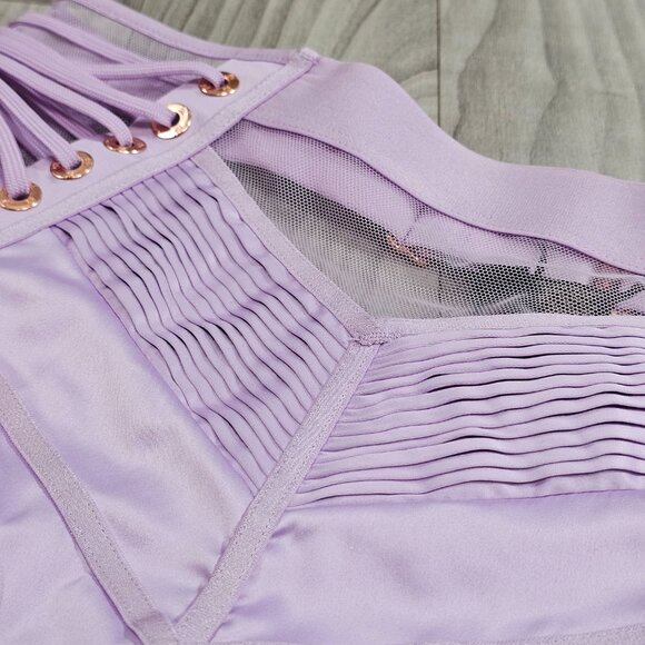 NWT Honey Birdette Jerry Lilac Satin Panty Brief Size XS - Picture 4 of 6